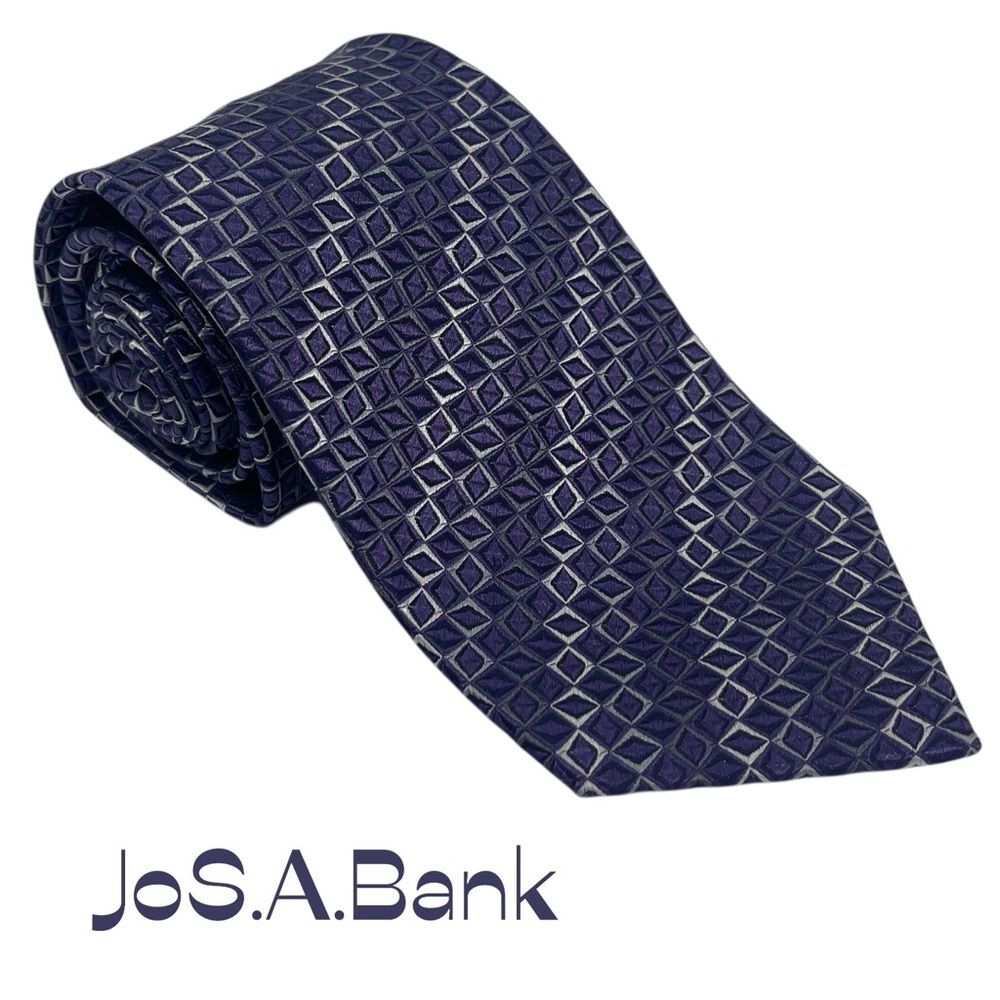 JoS A Bank Blue Gray Silk Necktie NWOT Career Office